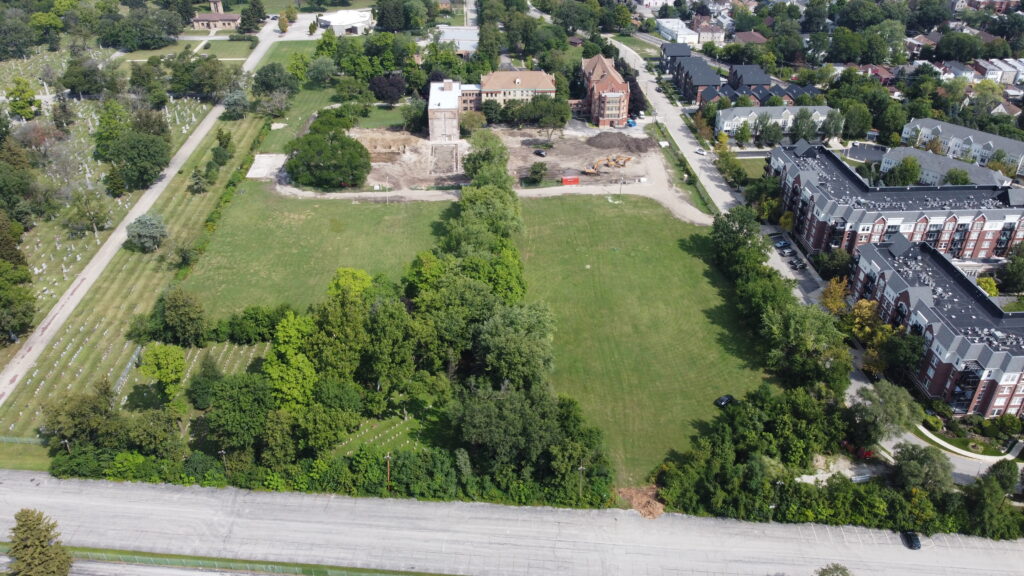 Drone photo of Altenheim property from the south